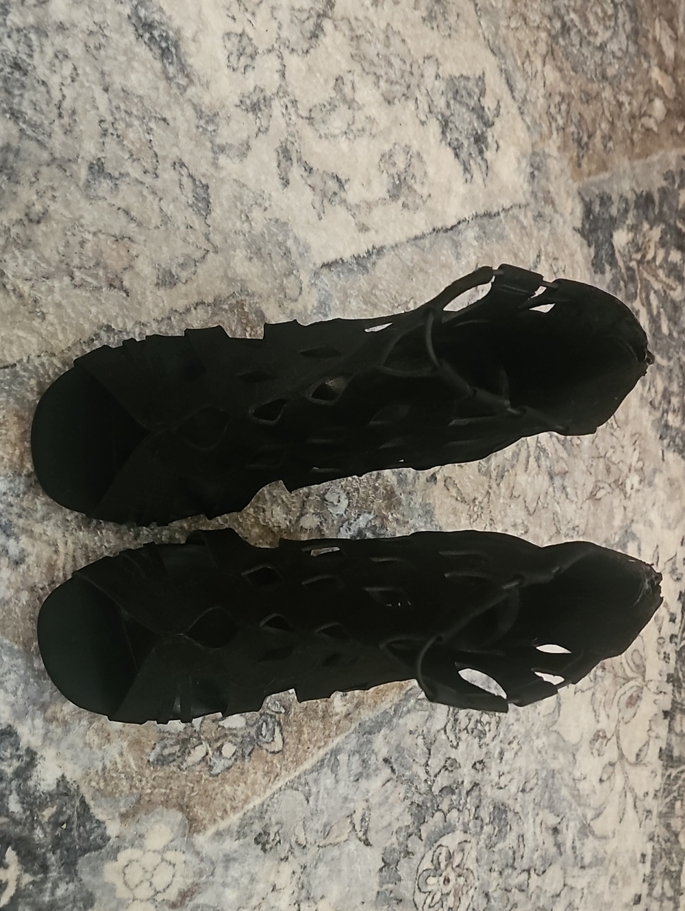 Torrid Wide Width Black Cutout Suede Heels 7.5
